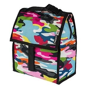 Packit Freezable Lunch Bag Colorful Camo Foldable Insulated School Work Hiking